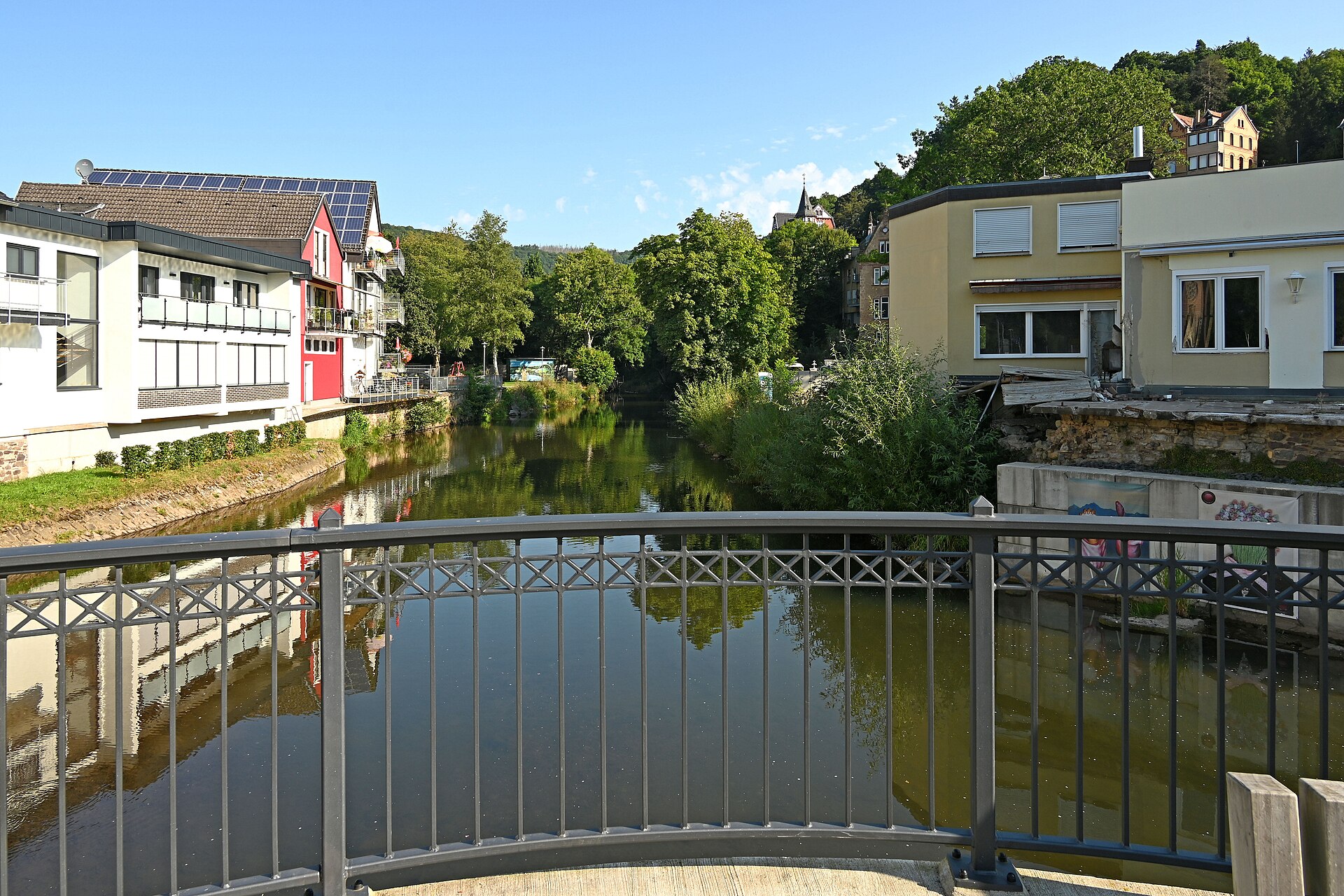 Blick vom Plan auf die Mündung der Olef in die Urft in Gemünd
