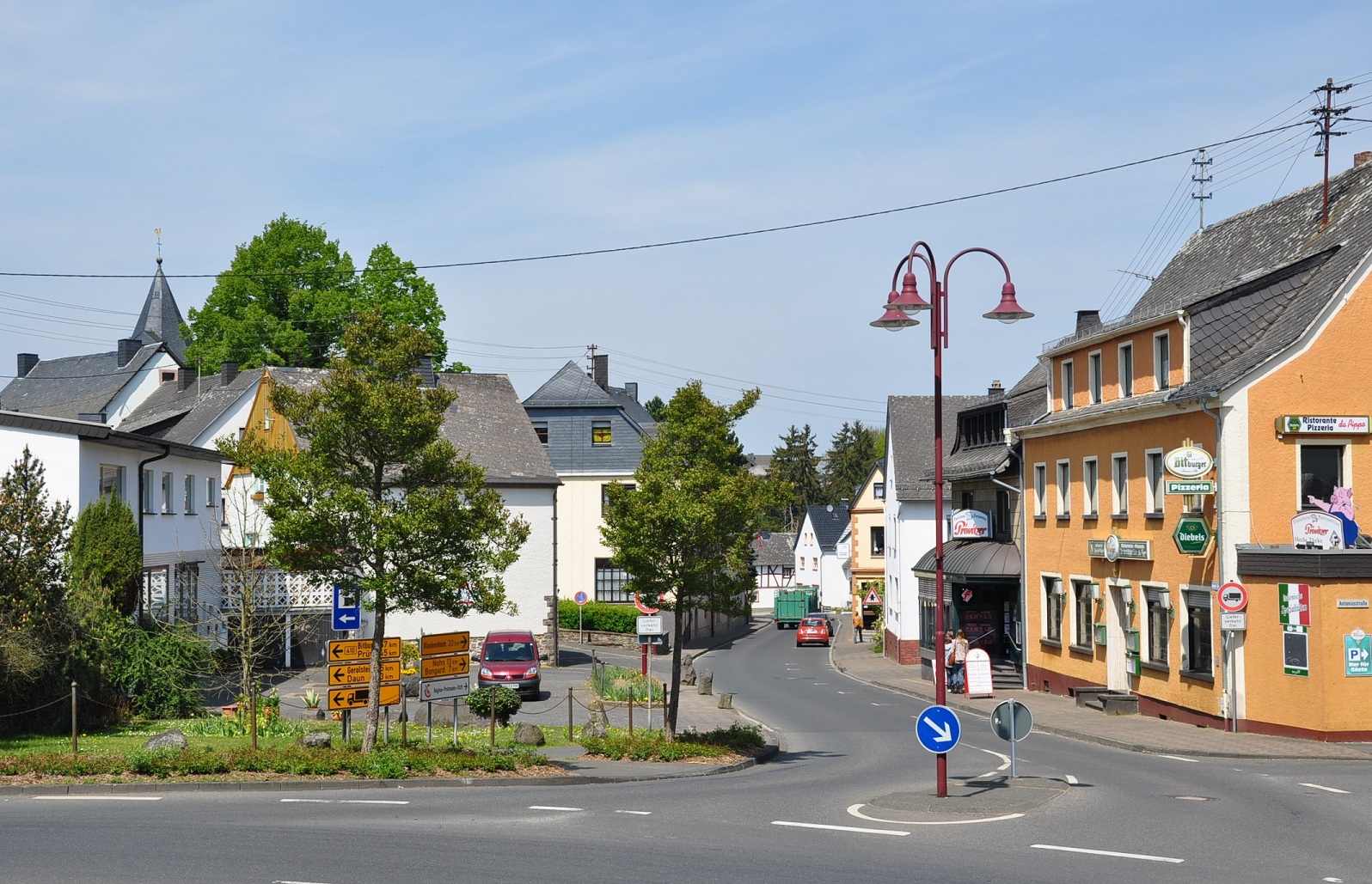 Die Ortsmitte von Kelberg in der Vulkaneifel